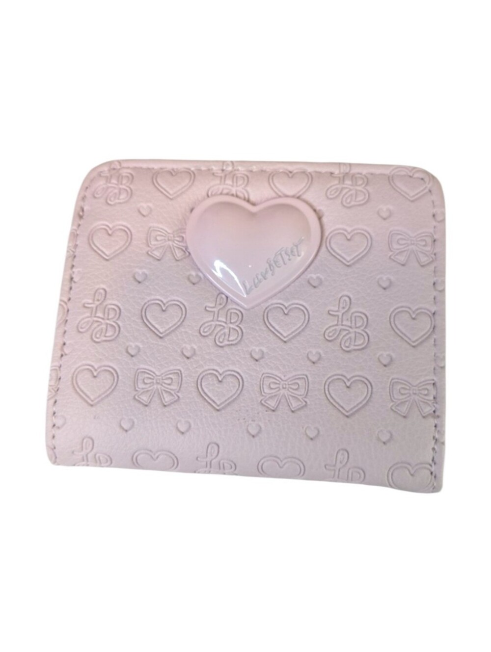 Betsey Johnson Pink Heart Embossed Compact Wallet
